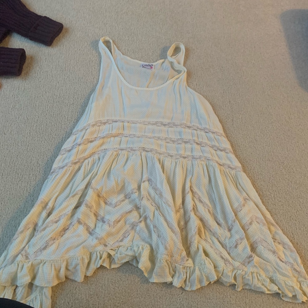 Cream Free People Lace and Voile Dress